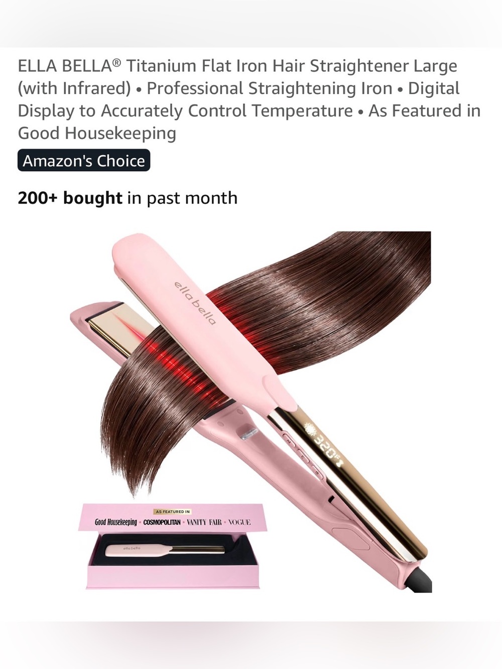 Pink Titanium Flat Iron Hair Straightener and heat protector spray